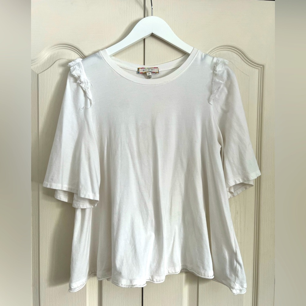 eri + ali Flutter-sleeve Flowy Tee